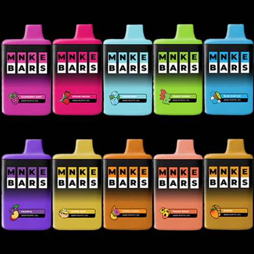Experience the MNKE Bars XL 2500 Puffs, a sleek, rechargeable 8mL disposable vape packing a 5% nic salt punch via a 1.1Ω mesh coil. No buttons, no leaks—just pure, bold flavor for on-the-go vapers. Choose from Mango, Mint, Grape, Blue Razz, Peach, and more. Its sturdy aluminum body, 550mAh USB-C battery, and pass-through charging keep you puffing without pause. Zero hassle, all flavor, total satisfaction. Get yours today!