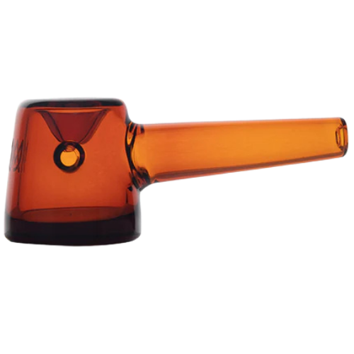 Orange glass pipe on a clear background