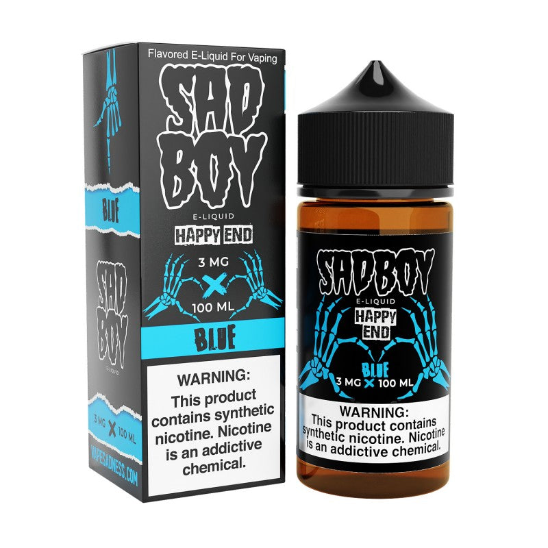 Sadboy Blue Happy End is a blend of Blue raspberry and cotton candy (70/30 vg/pg)