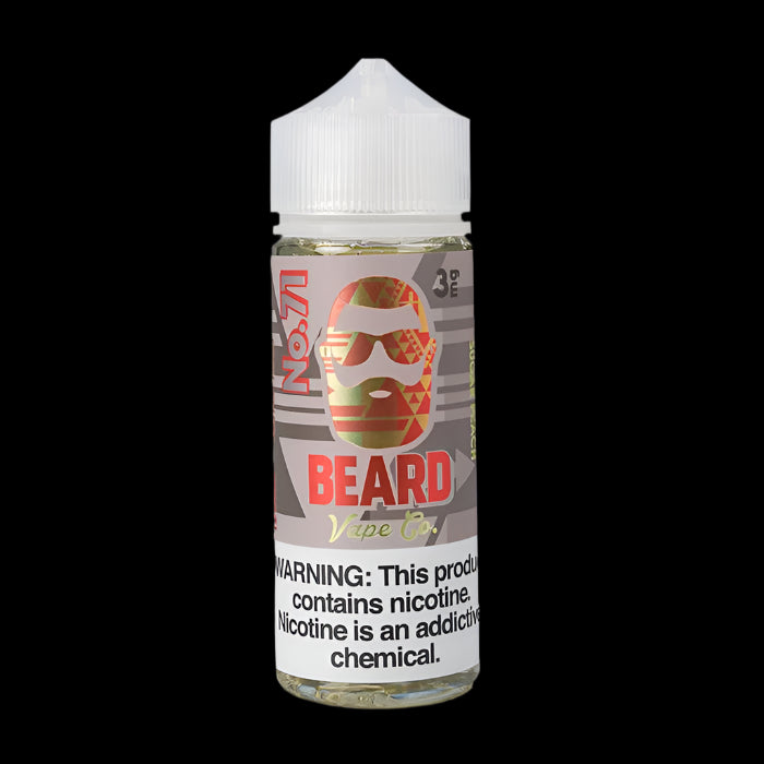 No. 71 Blend by Beard Vape Co. is like sweet and sour peach rings from the candy store. (70/30 vg/pg)