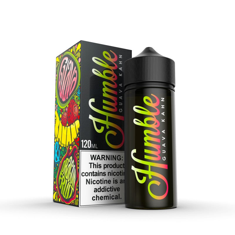 Guava Kahn by Humble OG is a blend of ripe bananas, guava, and strawberries. (70/30 vg/pg)