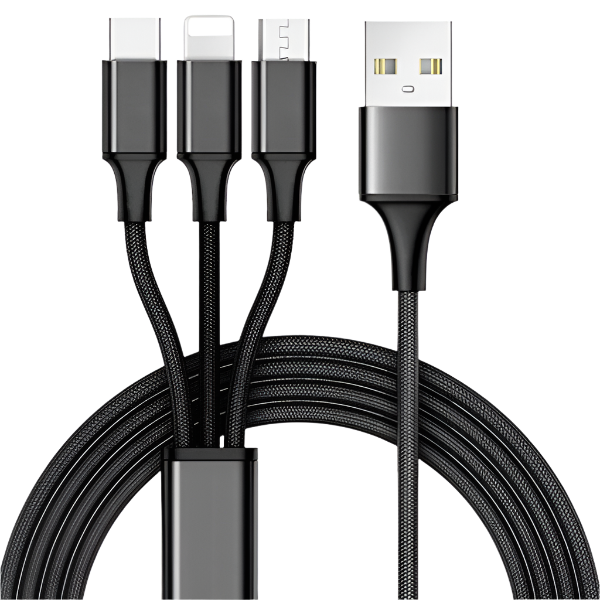 Mila 10ft 3 in 1 Multi Charging Cable - Black
