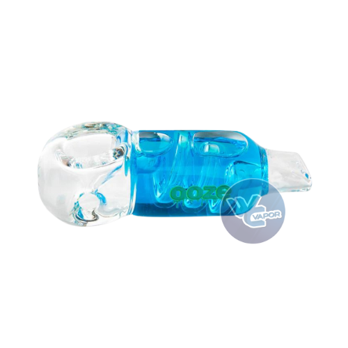 Ooze - Freezable Glycerin Glass Hand PIpe - Blue