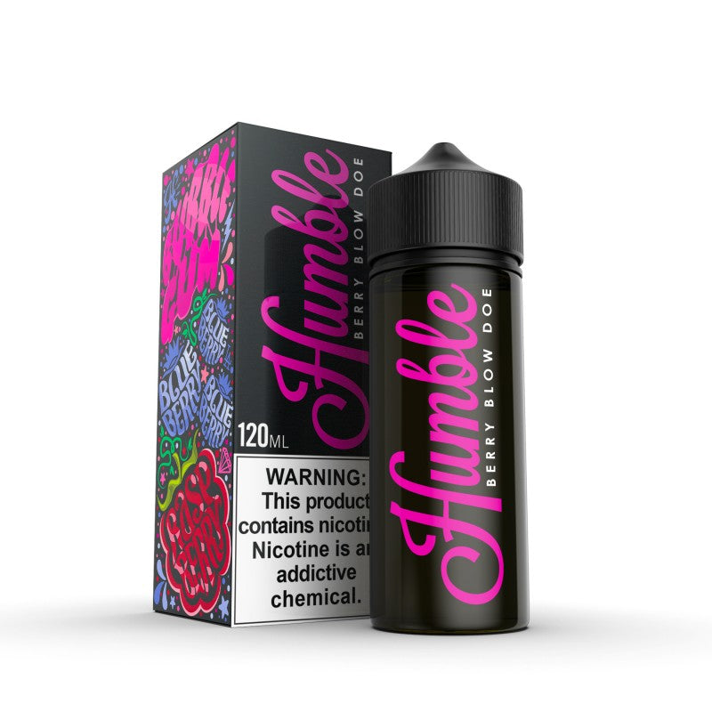 Berry Blow Doe by Humble OG is raspberry soft chew in the middle of a blueberry candy shell. (70/30 vg/pg)