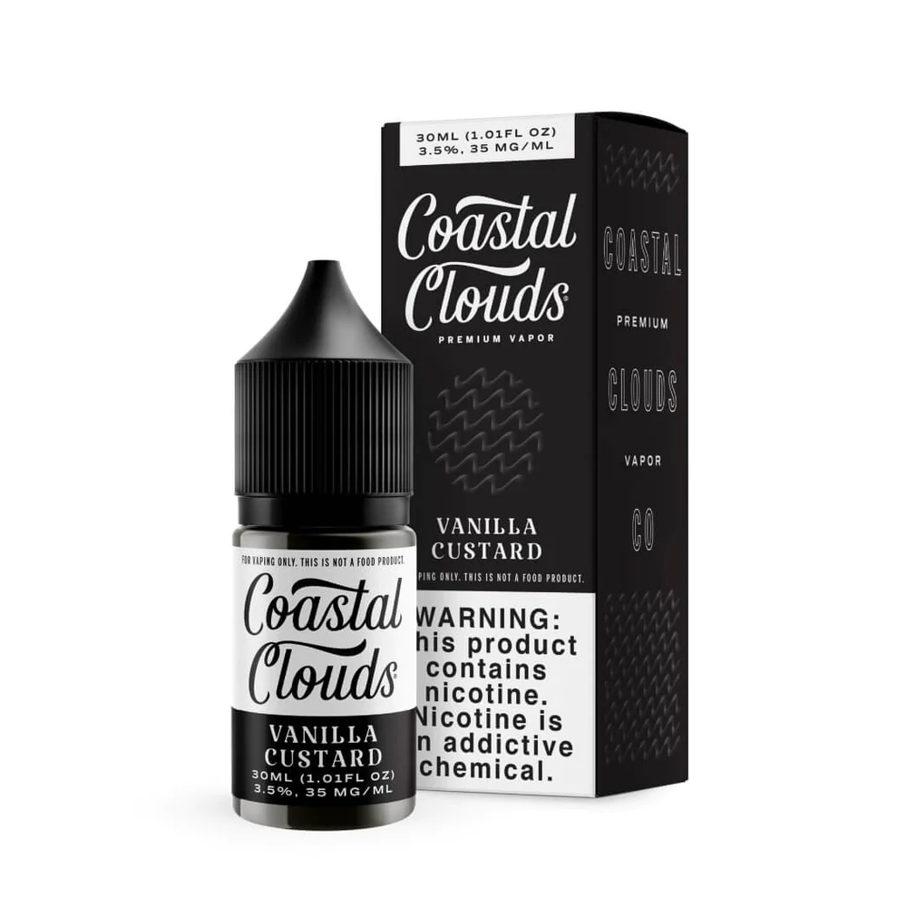 Vanilla Custard Salt by Coastal Clouds is a sweet and creamy vanilla custard flavor. (50/50 vg/pg)