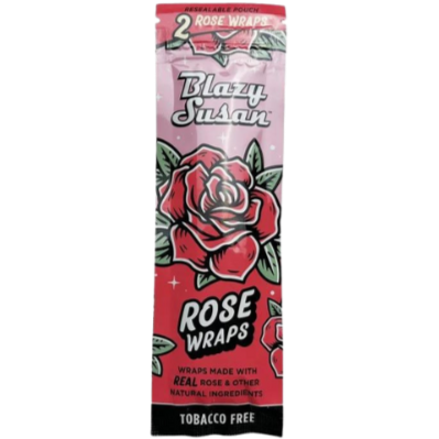Indulge in the artfully crafted Blazy Susan Rose Wraps, designed to activate with moisture for a perfect roll every time. Enjoy a heightened smoking experience with their alluring aroma and long-lasting burn.