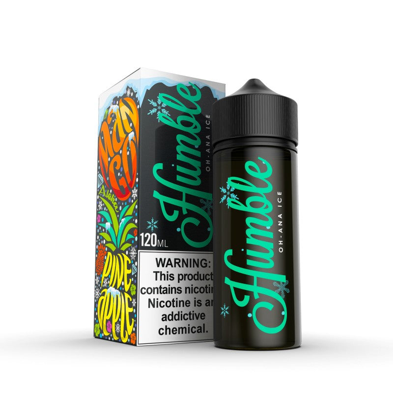 Oh-Ana Ice by Humble OG is the perfect combination of ripe pineapple and juice mangos and a blast of menthol. (70/30 vg/pg)