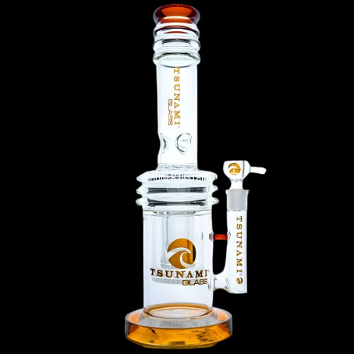 Tsunami - Triple Honeycomb Heart Perc 17" Amber