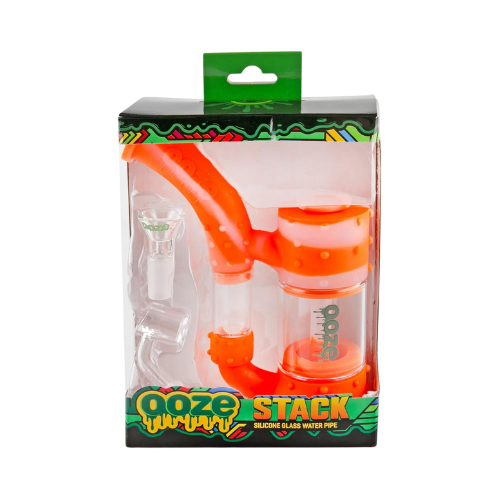 Ooze Stack Water Pipe - Orange/Clear Packaging