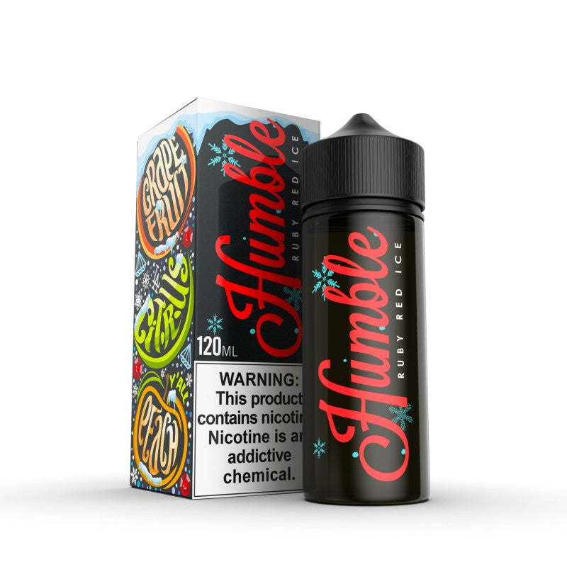 Ruby Red Ice by Humble OG is a grapefruit and peach smoothie with a icy menthol kick. (70/30 vg/pg)