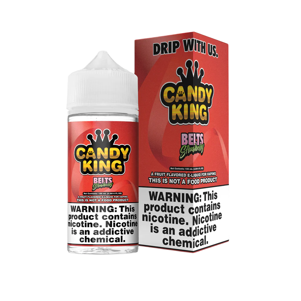 Belts by Candy King is a sour strawberry gummy. (70/30 vg/pg)