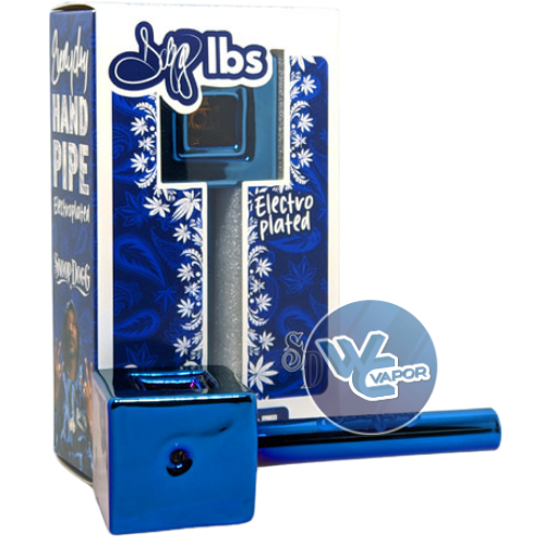 Dogg Lbs 4" Everyday Electro Plated Cube Hand Pipe - Blue (with packaging)