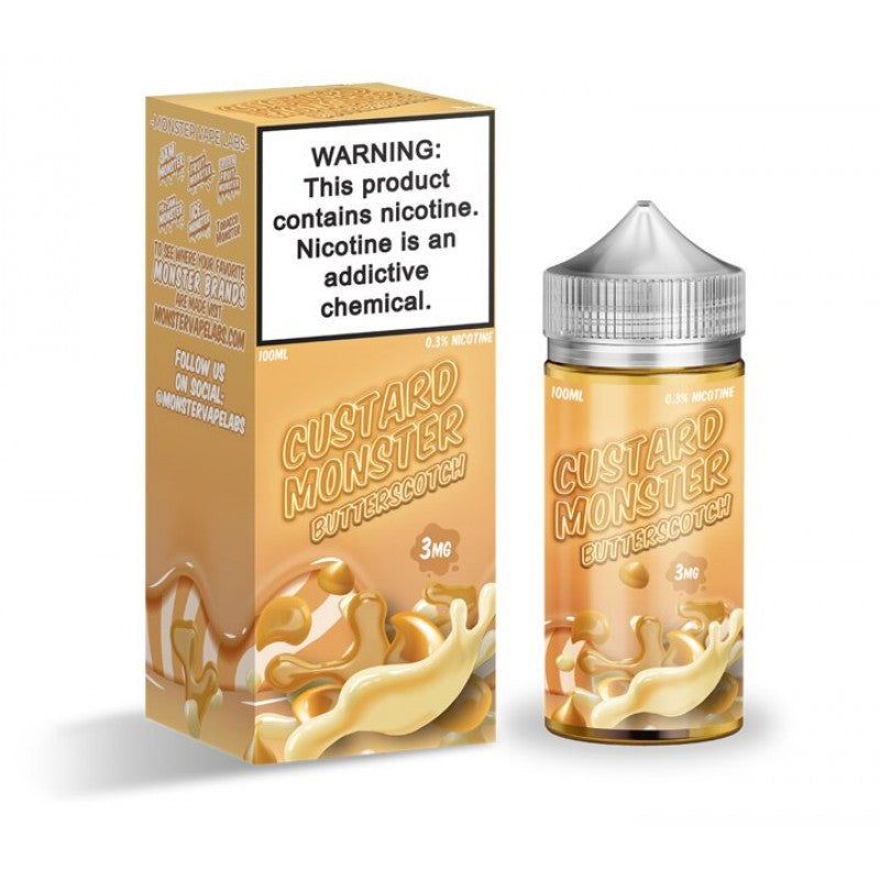 Butterscotch Custard by Custard Monster is a sweet and creamy vanilla butterscotch custard. (70/30 vg/pg)