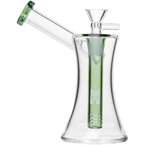 Human Grade 6" Hourglass Sidecar Bubbler - Green
