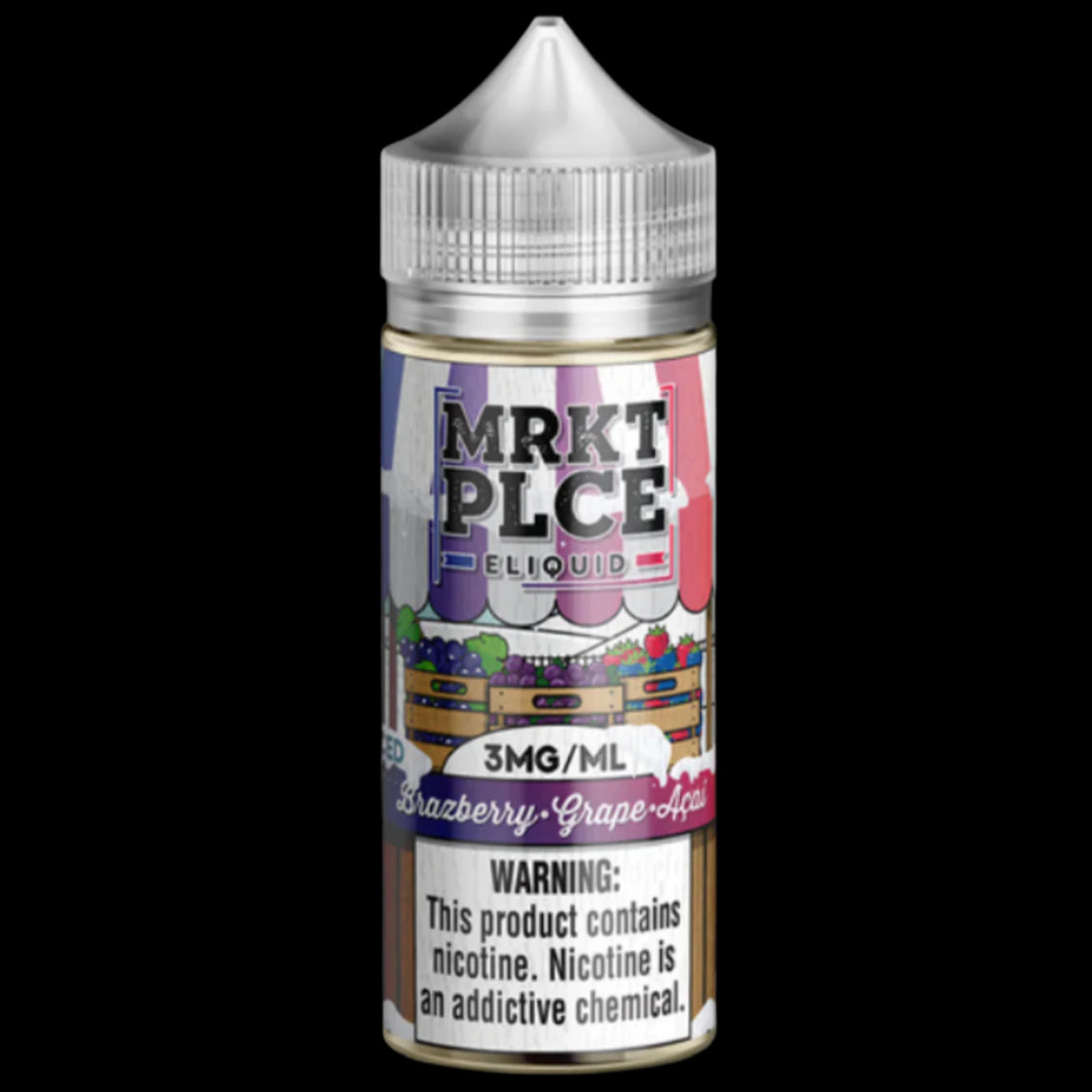 ICED Grape Acai BrazBerry by MRKT PLC is a sweet concoction of red and blue raspberries, ripe grape, and exotic acai with an icy menthol kick. (70/30 vg/pg)