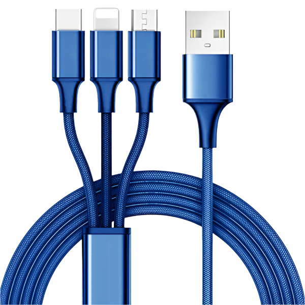 Mila 10ft 3 in 1 Multi Charging Cable - Blue