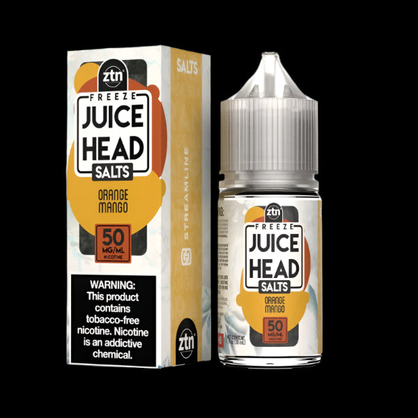 Orange Mango Salt by Juice Head Freeze is a Citrus blend of juicy oranges and ripe mangos with a menthol kick (50/50 mg/pg)