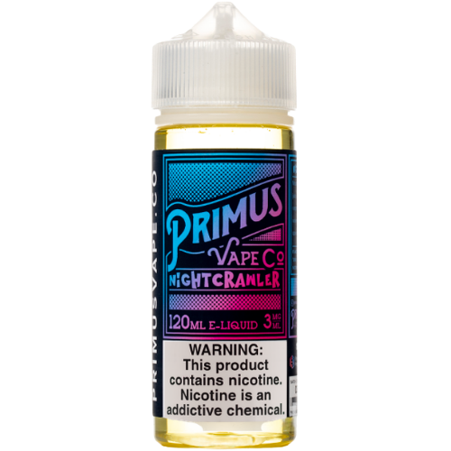Primus Vape Co Nightcrawler e-liquid bottle on a transparent background