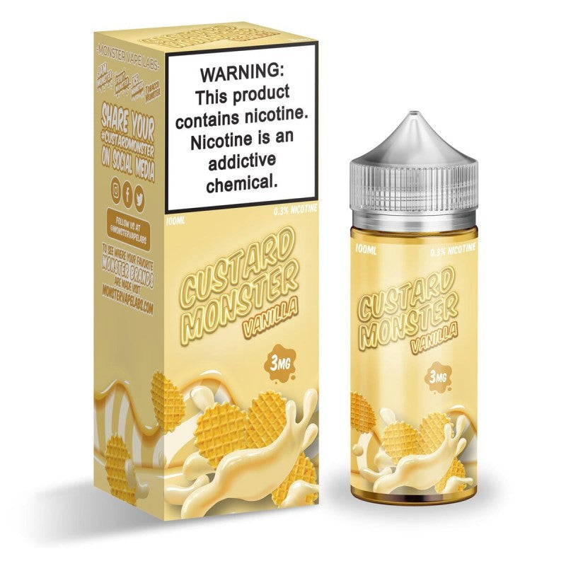 Vanilla Custard by Custard Monster is a sweet and creamy vanilla custard. (70/30 vg/pg)