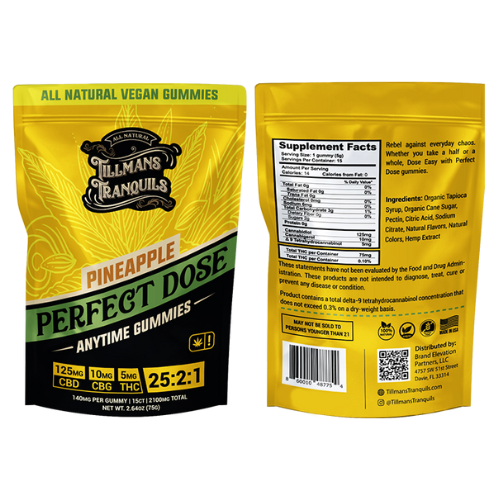 Tillmans Tranquils Pineapple (Boost) THC Gummies (25:1 CBD:THC Ratio)