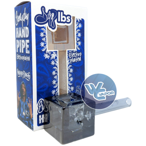 Dogg Lbs 4" Everyday Electro Plated Cube Hand Pipe - Smoke (with packaging)