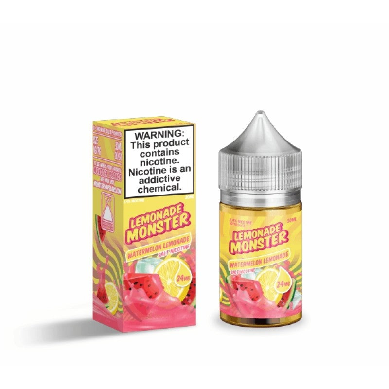 Watermelon Lemonade Salts by Lemonade Monster is tart lemonade and sweet watermelons. (50/50 vg/pg)