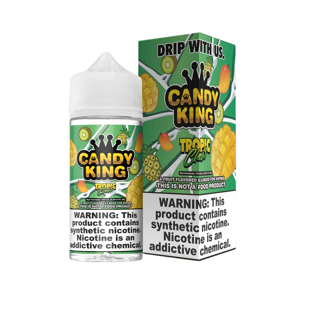 Tropic Chew by Candy King is fruit candy blend of pineapple, mango, and kiwi. (70/30 vg/pg)