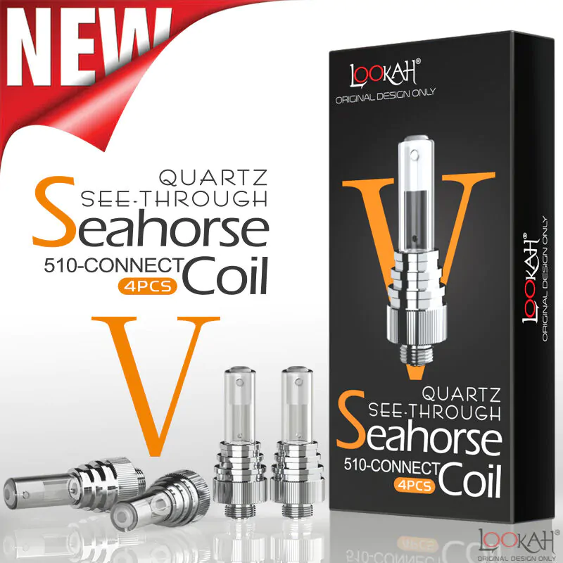 Lookah Seahorse See-Through-Quartz V Coils (5-Pack)