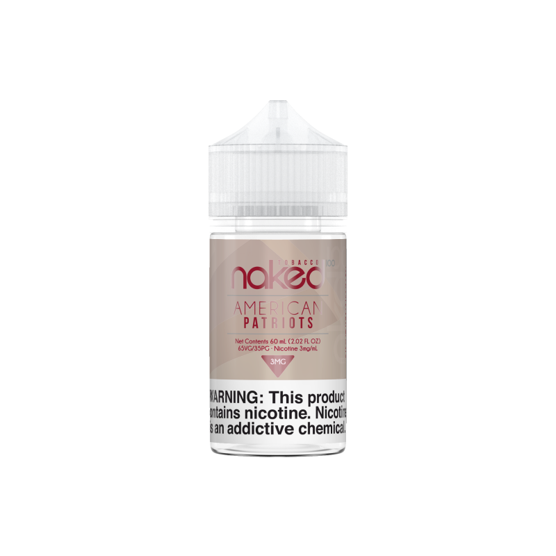 American Patriot by Naked 100 is a full bodied tobacco with rich distinct notes. (70/30 vg/pg)