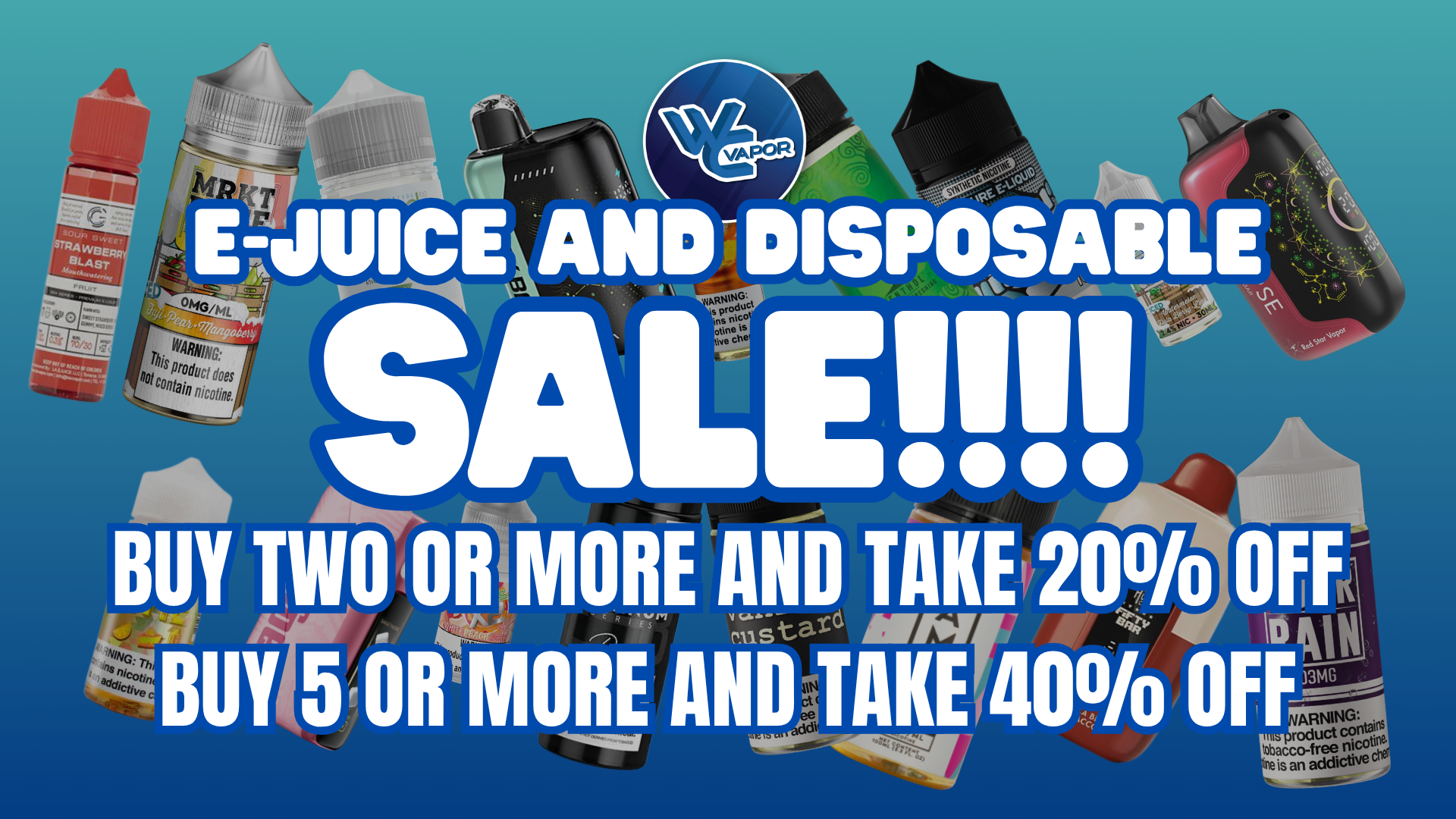 WC Vapor's eLiquid & Disposable Sale