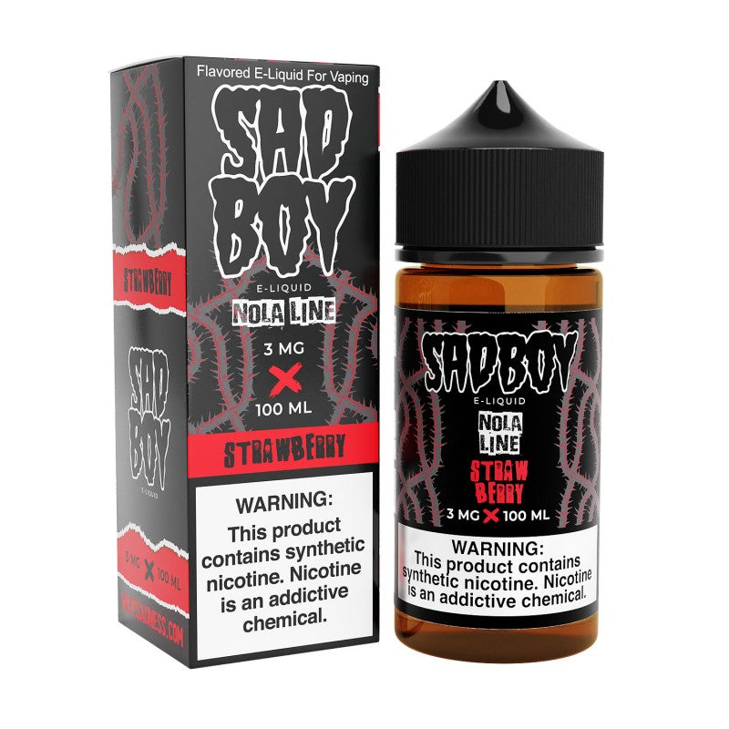 Sadboy Strawberry Nola is a honey oat granola bar with sliced strawberries (70/30 vg/pg)