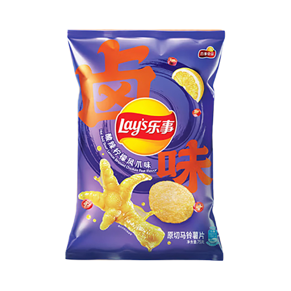 Experience Lay's Hot and Sour Braised Chicken Chips, made with real chicken and intense seasonings, for a refined, crunchy snack on-the-go or with lunch. Enjoy a must-try delicacy in a convenient, resealable bag.