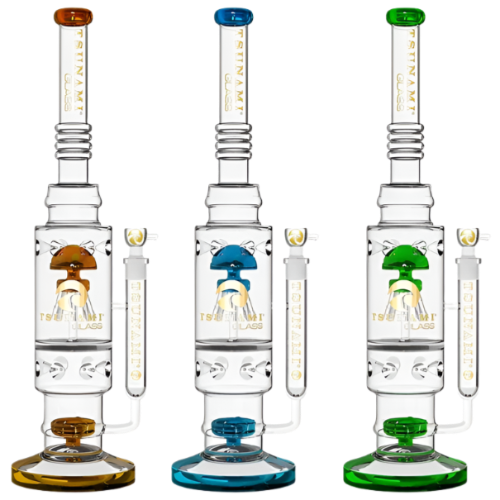 Tsunami - Barrel Showerhead Drum Heart Honeycomb 20" Water Pipe