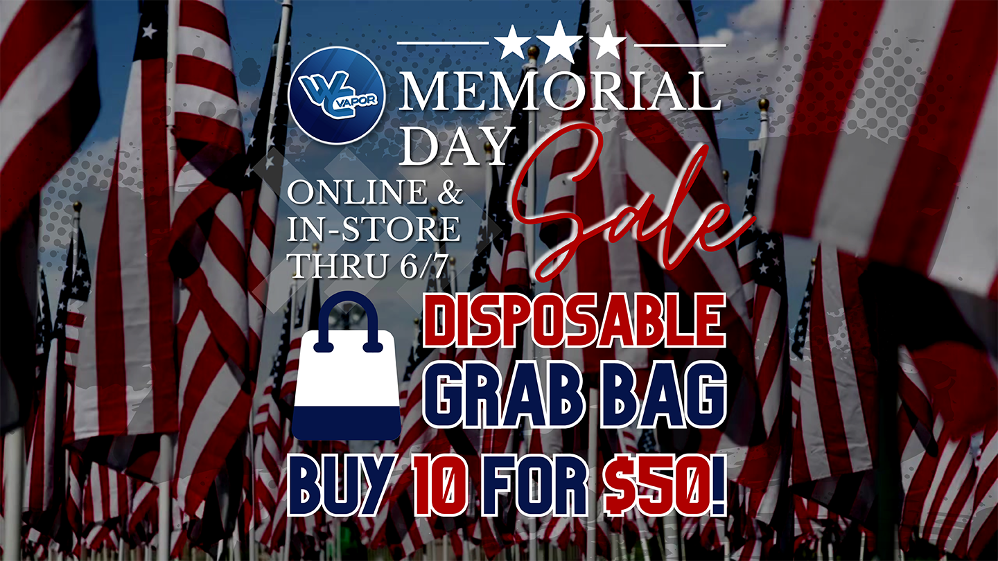Memorial Day Sale at WC Vapor (May 25-31) - Buy 10 Disposables for $50