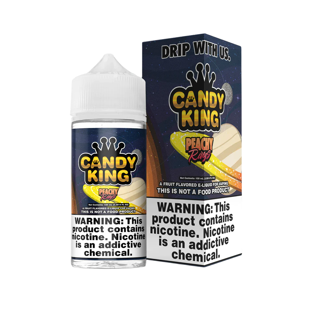 Peachy Rings by Candy King are like peach gummy rings. (70/30 vg/pg)