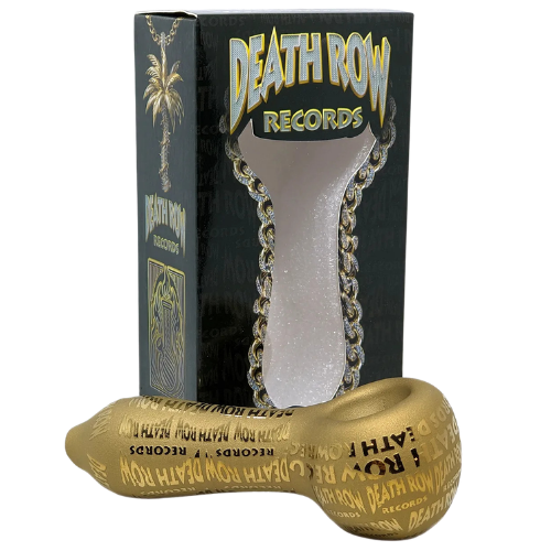 Gold death row records object with packaging on a clear background