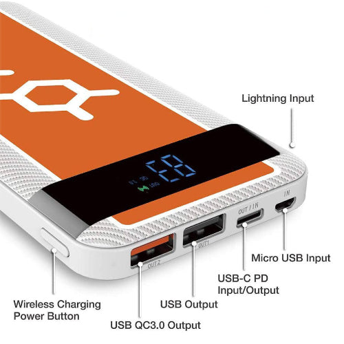 Dausen Wireless Power Bank (10,000mah) Input and Output