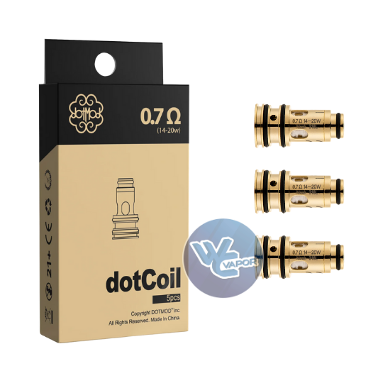 Maintain your DotMod DotAIO V2 and DotAIO SE devices with 0.7ohm DotCoil Replacement Coils, ideal for mouth-to-lung vaping at 14–20W. Featuring mesh construction, these coils provide smooth flavor and moderate vapor output, perfect for those who prefer a tighter draw. Each coil offers even heating, long-lasting use, and reliable performance. Easy to replace and crafted for quality, each pack includes five (5) authentic DotCoil coils, sealed to preserve freshness.