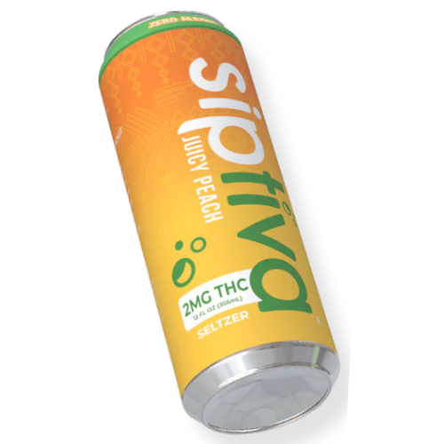 Seltzer can with 'Siptiva' branding on a clear background