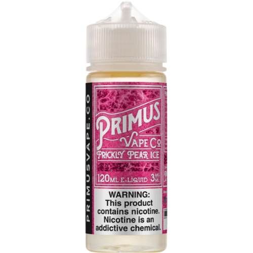 Primus Vape Co Prickly Pear Ice e-liquid bottle on a transparent background