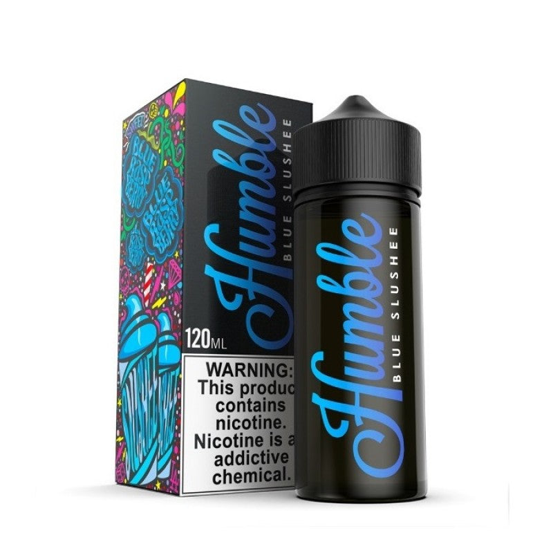 Blue Slushee by Humble OG is blue raspberry slushie with a slight hint of menthol. (70/30 vg/pg)